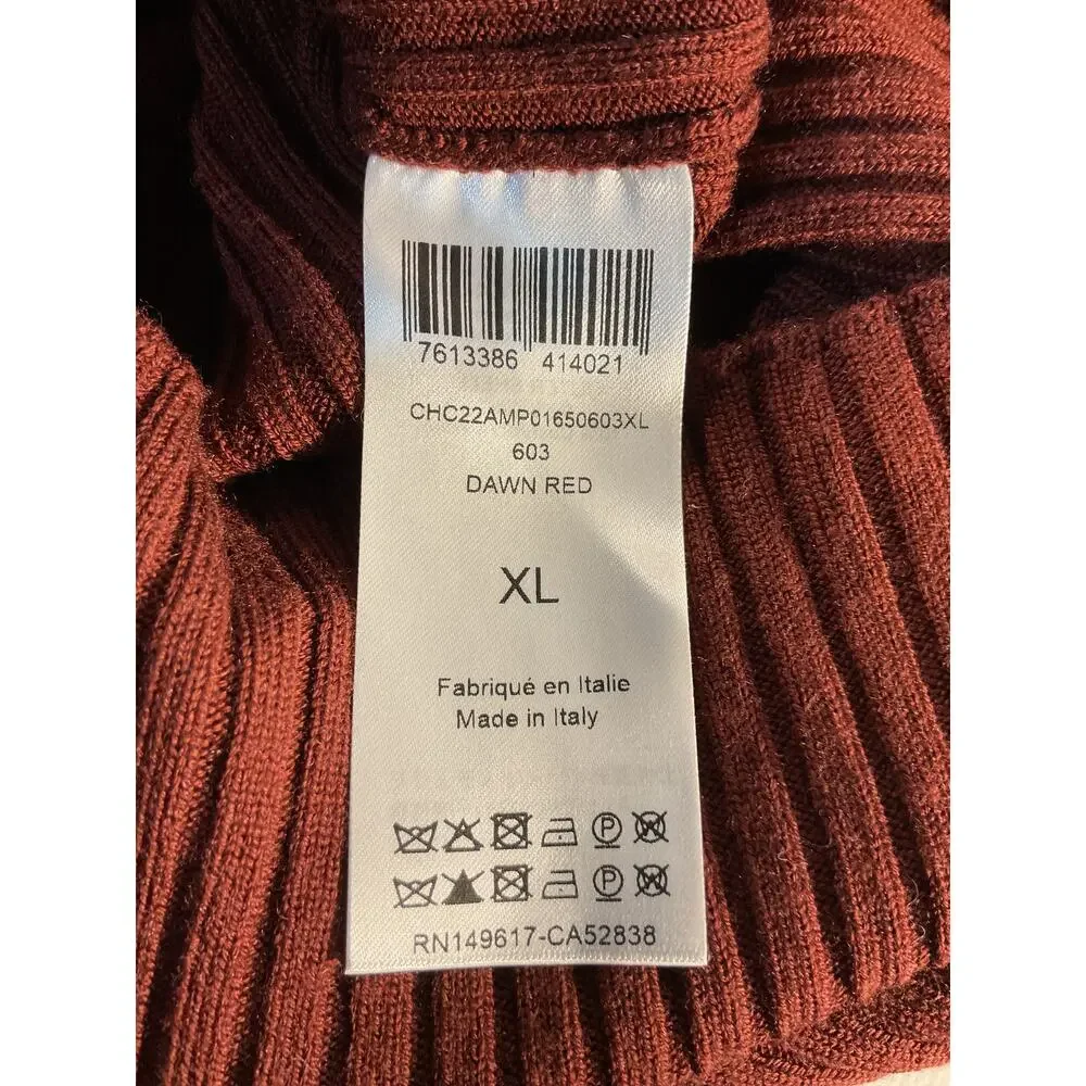 Chloe Ribbed Brick Turtleneck Sweater Size XL